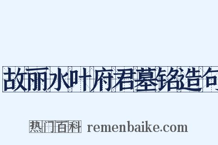 故丽水叶府君墓铭造句是什么意思的图片